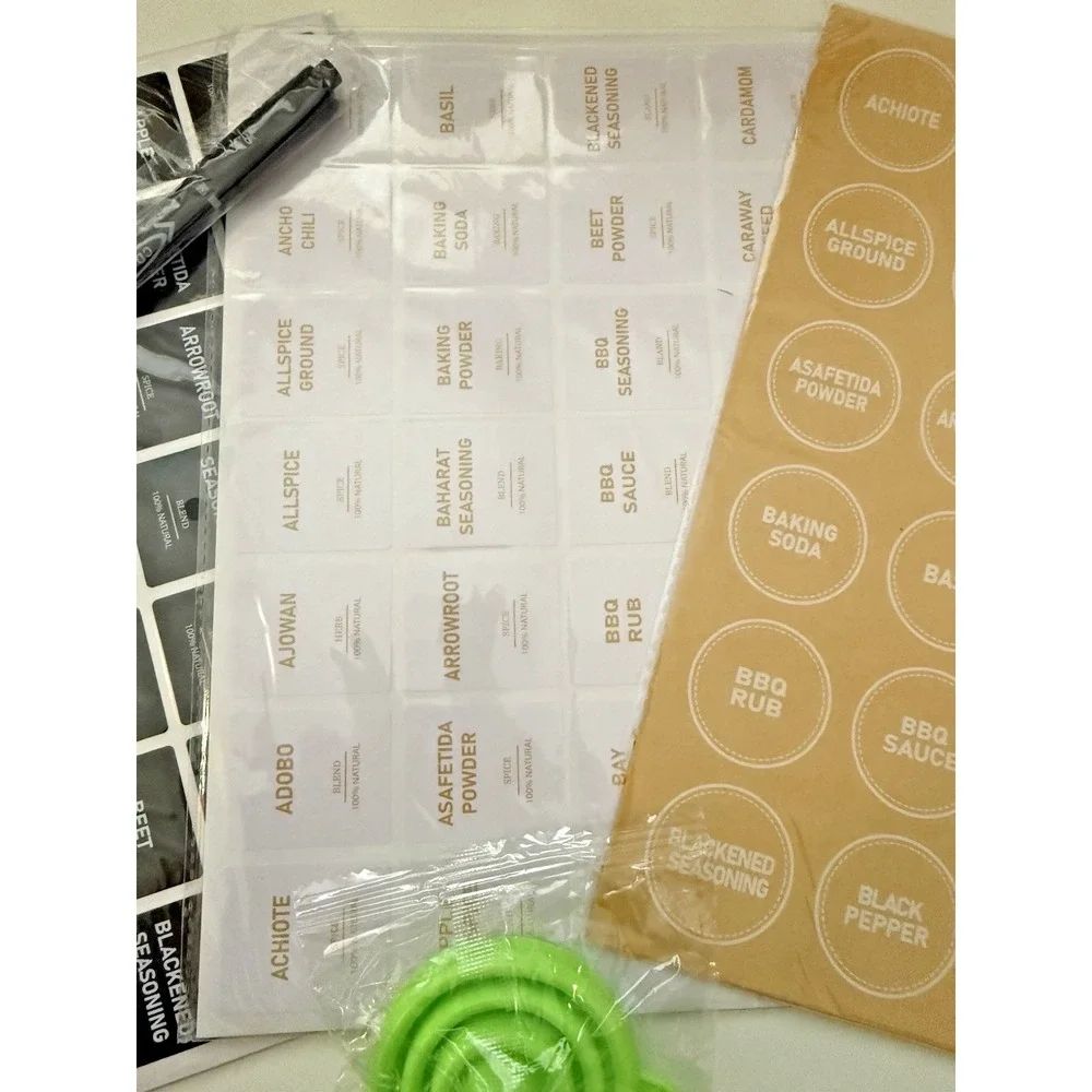 Set of 25 Glass Spice Jars Square 4